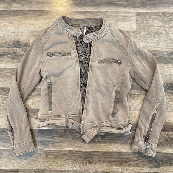 Free People Jackets & Blazers - Free People Tan Buckle Jacket
